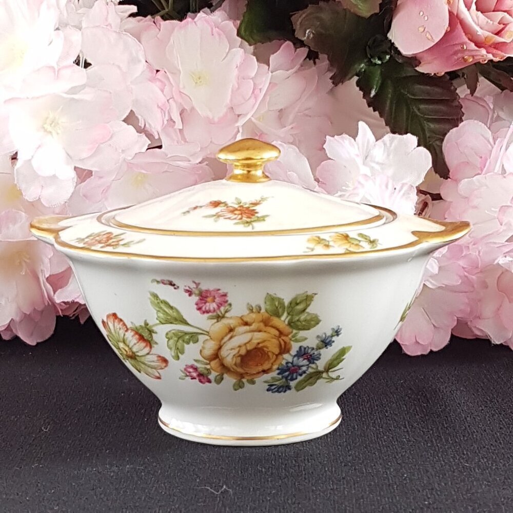 Havilands Rosedale Sugar Bowl With Lid